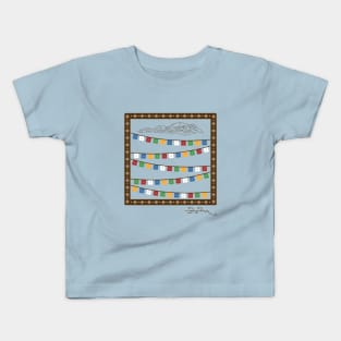 Prayer Flags and Mountains Kids T-Shirt